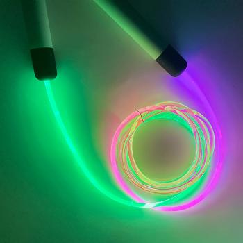 djustable Colorful Glow Jump Rope Sports Nonslip Handle Glowing Skipping Rope Light Up In The Dark
